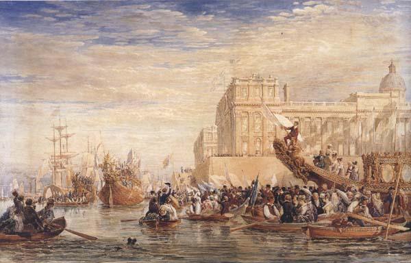 David Cox Embarkation of His Majesty George IV from Greenwich (mk47) oil painting picture